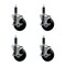 Service Caster 4'' SS Hard Rubber Swivel 1'' Expanding Stem Caster Set with Brake, 4PK SCC-SSEX20S414-HRS-TLB-1-4 - alternate 1
